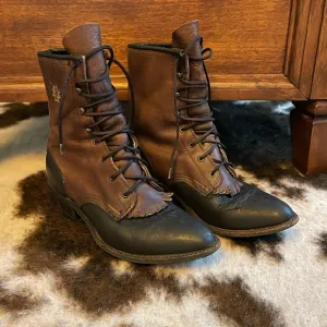 Vintage Abilene Western Lace Up Kiltie Boots