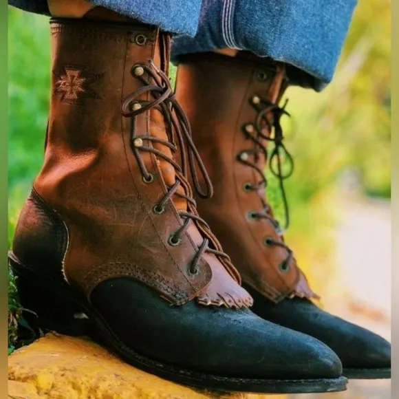 Vintage Abilene Western Lace Up Kiltie Boots