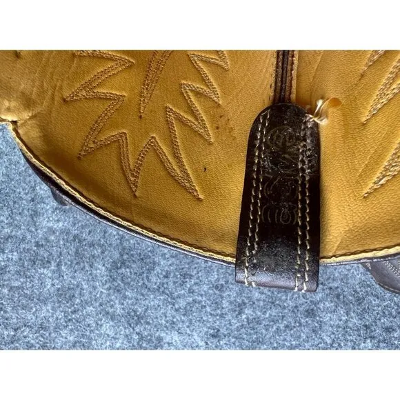Vintage Acme Cowboy Boots Women's 6D Alligator Brown Leather USA Made 2343