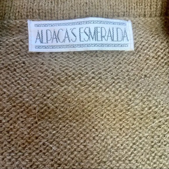 Vintage Alpaca Esmeralda Aztec Mixed Pattern Open Front Alpaca Wool Sweater Vest