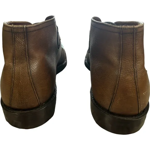 Vintage Barrie Ltd Brown Pebble Leather Monk Strap Ankle Boots Size 10