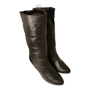 Vintage Black Genuine Leather Slouchy Boots By Joyce Of California/Size 8