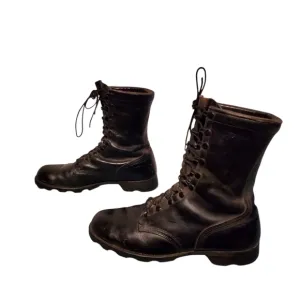 Vintage Black Leather Lace-Up Combat Military Jungle Boots Men's Size 11R
