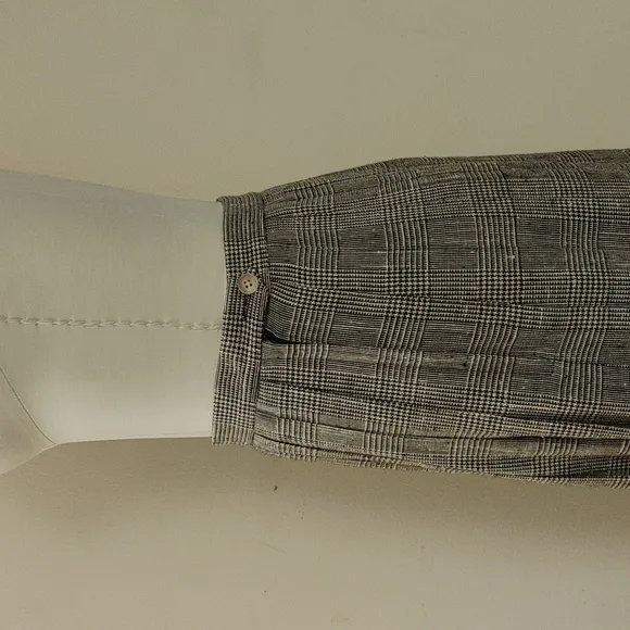 Vintage Brown &amp; Cream Pleated Midi Skirt Size 4/6