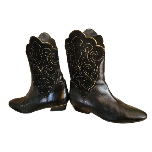 VINTAGE BRUNO MAGLI DESIGNER COWGIRL BOOTS, SZ 39
