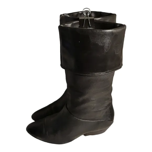 Vintage Calico 80s Convertible Fold Down Boots /Sz 6 Genuine Leather