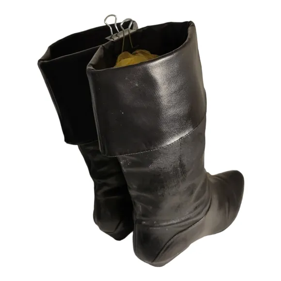Vintage Calico 80s Convertible Fold Down Boots /Sz 6 Genuine Leather