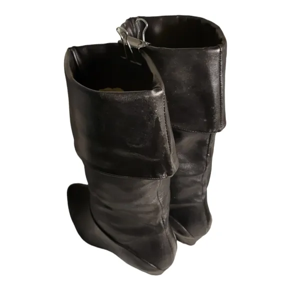 Vintage Calico 80s Convertible Fold Down Boots /Sz 6 Genuine Leather