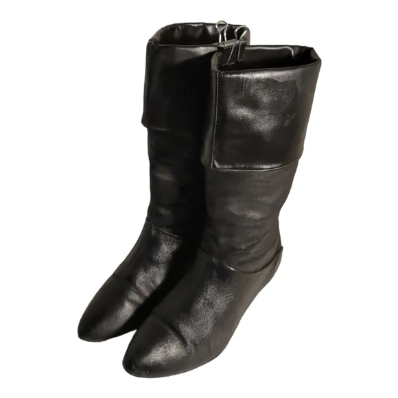 Vintage Calico 80s Convertible Fold Down Boots /Sz 6 Genuine Leather