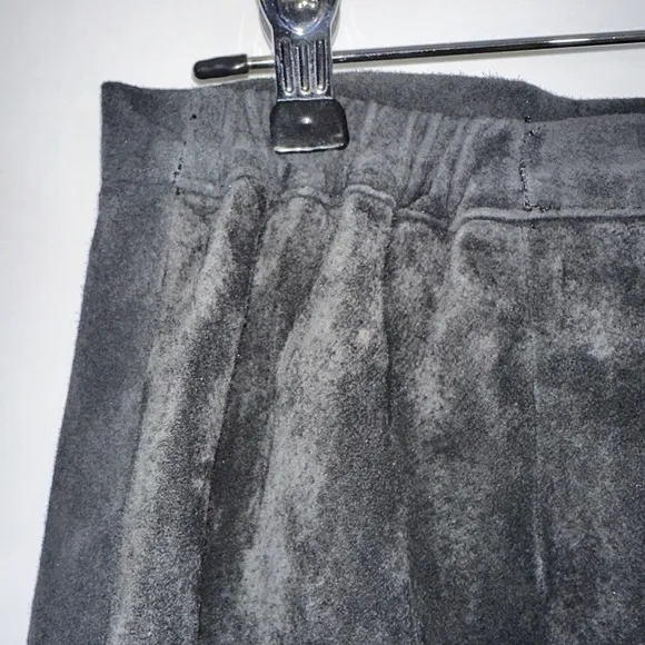 Vintage Chico’s Black Suede Laser Cut A-line Skirt