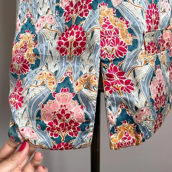 Vintage Chinese Pink Floral Quilted Tunic Vest - S, ***Reversible***