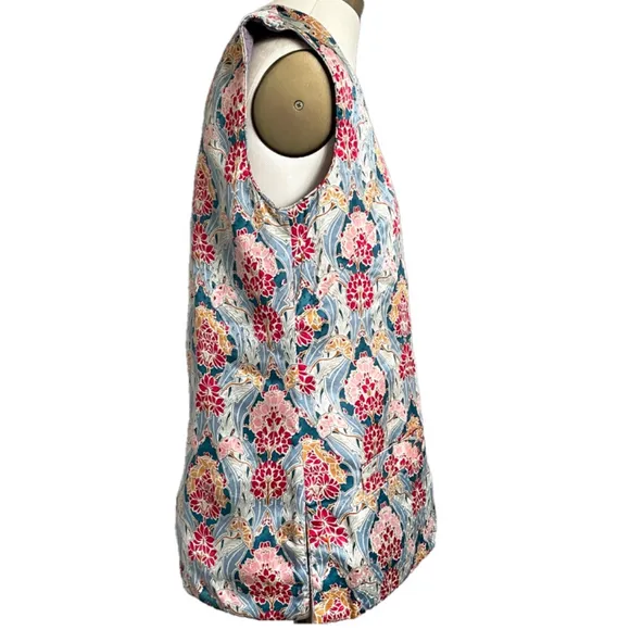 Vintage Chinese Pink Floral Quilted Tunic Vest - S, ***Reversible***