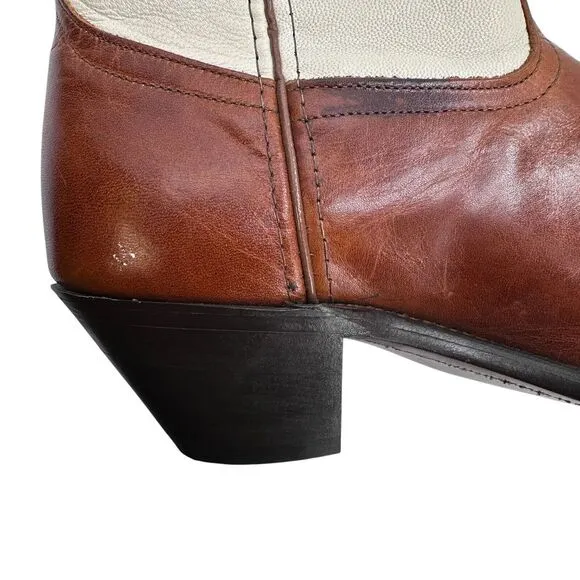 Vintage Code West Women's Western Boots Size 9M Snip‎ Toe Made In USA