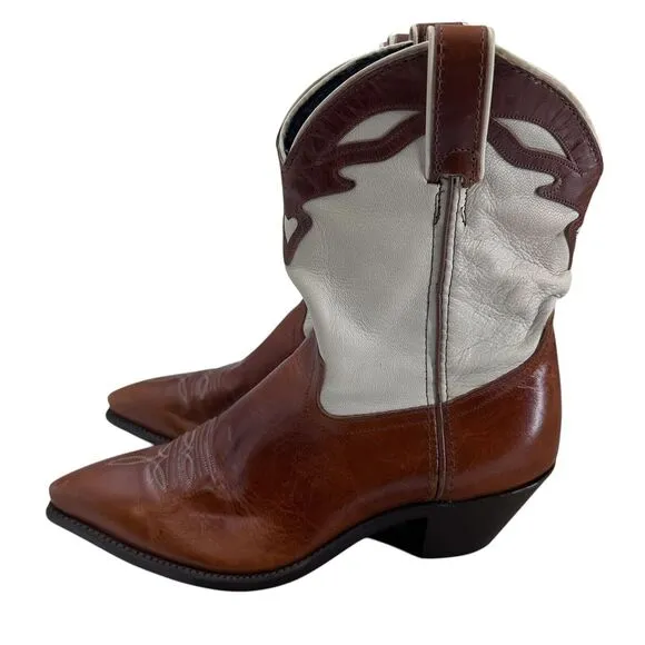 Vintage Code West Women's Western Boots Size 9M Snip‎ Toe Made In USA