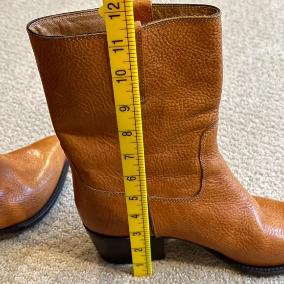 Vintage Cole Haan Boots Mid-Calf Brown Pebbled Leather Western Boho Sz 8 #10893