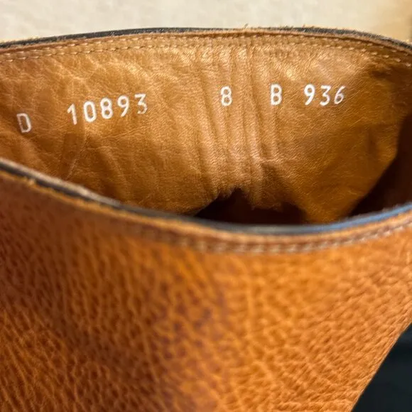 Vintage Cole Haan Boots Mid-Calf Brown Pebbled Leather Western Boho Sz 8 #10893