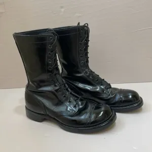 VINTAGE CORCORAN 10 INCH PARATROOPER JUMP BOOTS IN BLACK LEATHER