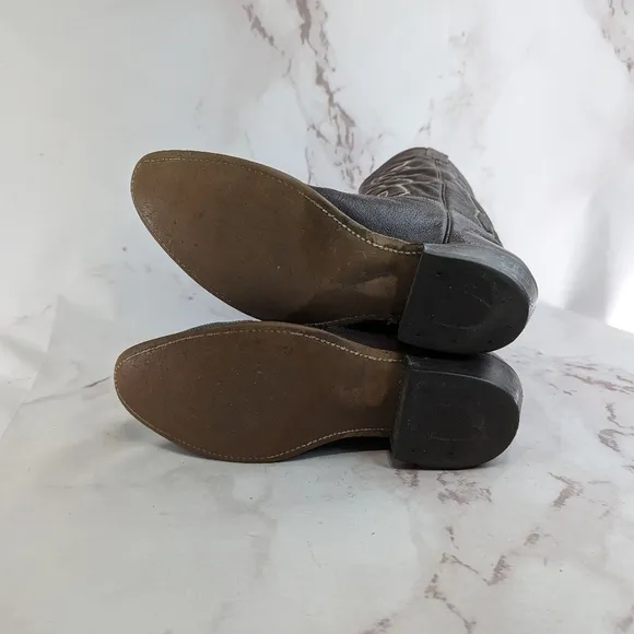 Vintage Cowboy Boots Mens 9.5 Brown Silverado Leather Western USA