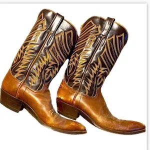 *Vintage Cowboy custom cognac boots with 5 stitch accent. Size W 9.5