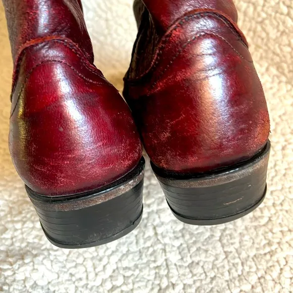 Vintage Dan Post Black Cherry Leather Cowboy Boots 16546 Western Size 11D