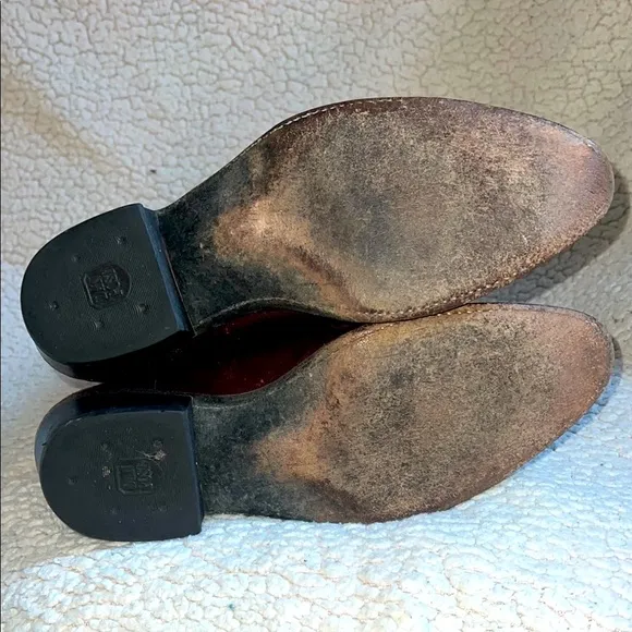 Vintage Dan Post Black Cherry Leather Cowboy Boots 16546 Western Size 11D