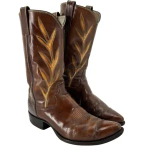 Vintage Dan Post Brown Tan Leather Cowboy Boots Mens size 10.5D Western 6907