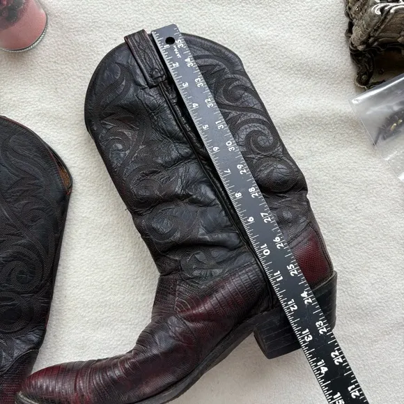 Vintage Dan Post Dark Cherry Cowboy Boots
