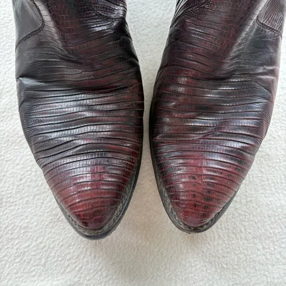 Vintage Dan Post Dark Cherry Cowboy Boots