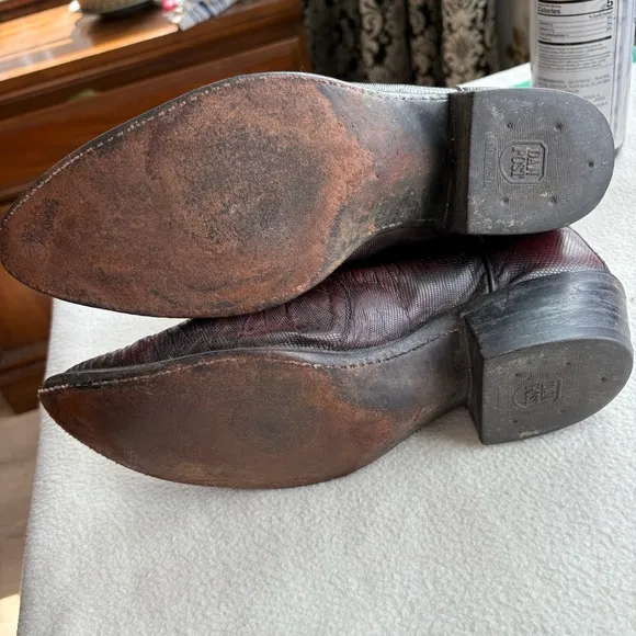 Vintage Dan Post Dark Cherry Cowboy Boots