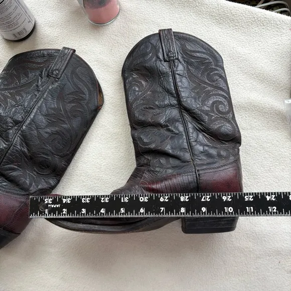 Vintage Dan Post Dark Cherry Cowboy Boots