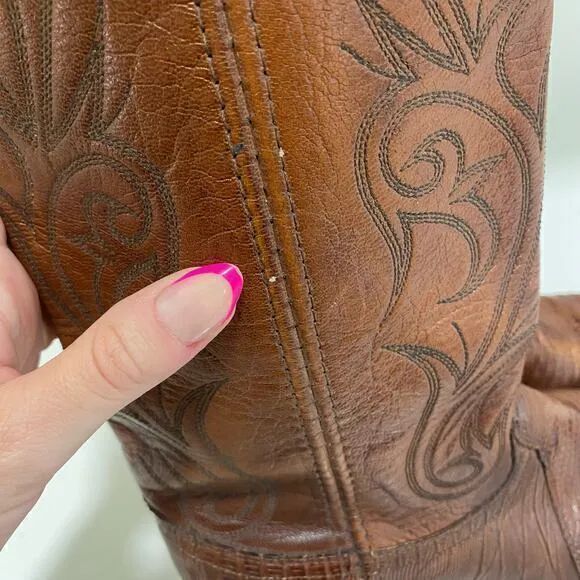 Vintage Dan Post Exotic Lizard Cowboy‎ Boots Brown Size 6.5