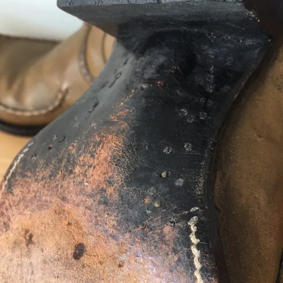 Vintage Dan Post Leather Cowboy Boots 9 D Olive Tan Western Boot Festival