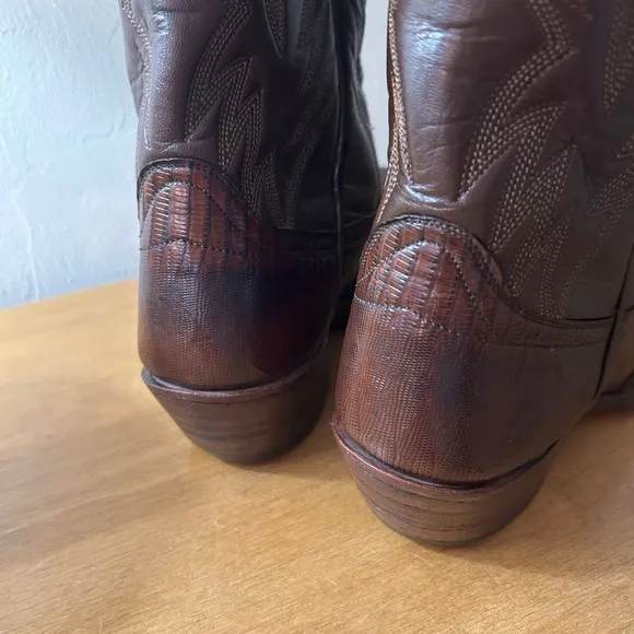 Vintage Dan Post Leather Cowboy Boots