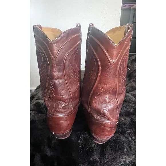 Vintage DAN POST Signature Spanish Leather Cowboy Western Boots Mens Size 12 D