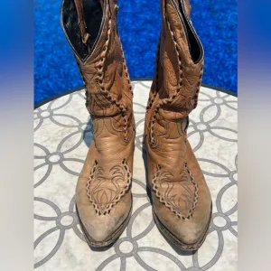 Vintage Dan Post Tan Cowboy Boots men’s Sz 8.5