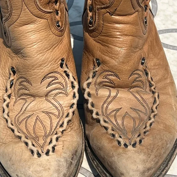 Vintage Dan Post Tan Cowboy Boots men’s Sz 8.5