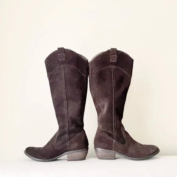 Vintage dark Brown Suede Cowboy Boots – Size 7.5