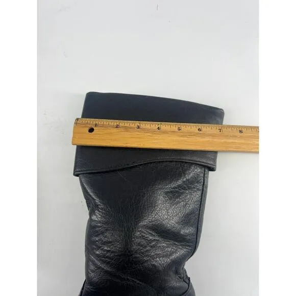 Vintage Dexter Boots Womens Size 7.5 M Black Leather Boho Hippie Western Heel