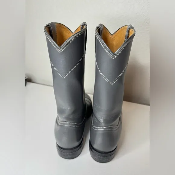 Vintage Diamond J Justin Western Leather Boots Grey Women’s 8.5 B