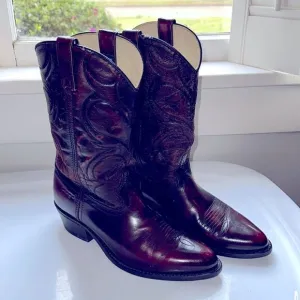 Vintage Dingo dark burgundy cowboy boots