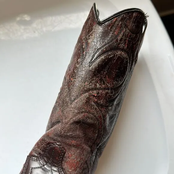 Vintage Dingo dark burgundy cowboy boots