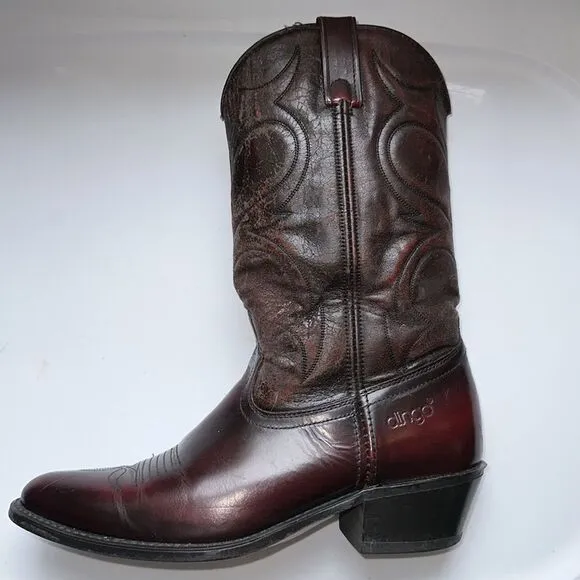 Vintage Dingo dark burgundy cowboy boots