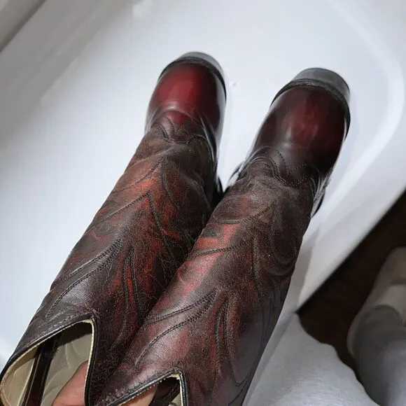 Vintage Dingo dark burgundy cowboy boots