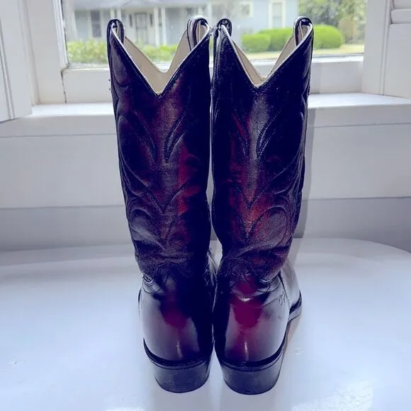 Vintage Dingo dark burgundy cowboy boots