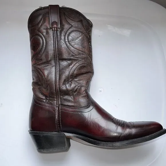 Vintage Dingo dark burgundy cowboy boots