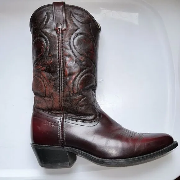 Vintage Dingo dark burgundy cowboy boots