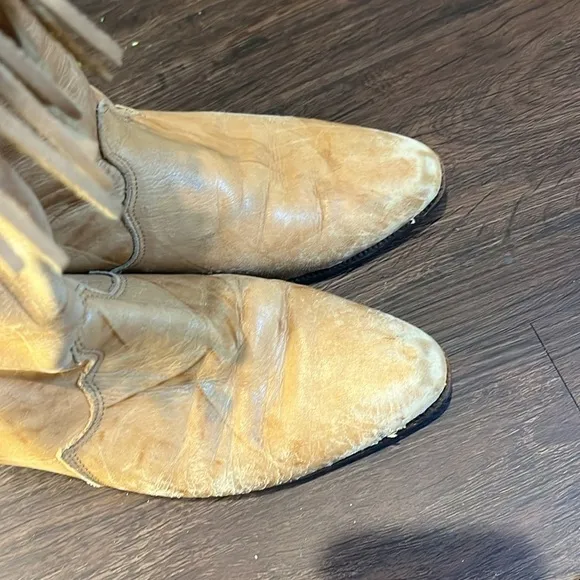 VINTAGE Dingo Leather Fringe Boots