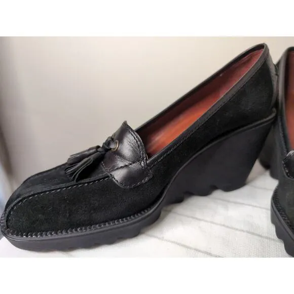 Vintage Donald J Pliner made in Italy chunky preppy wedge heel shoes 7.5