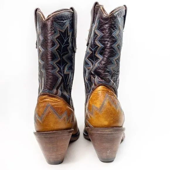 Vintage Double H Mid-Calf Leather Dress Boots Size Ladies 7M