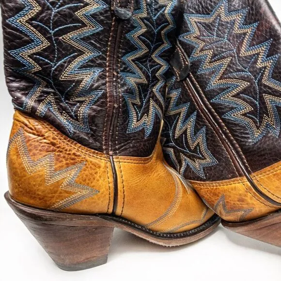 Vintage Double H Mid-Calf Leather Dress Boots Size Ladies 7M